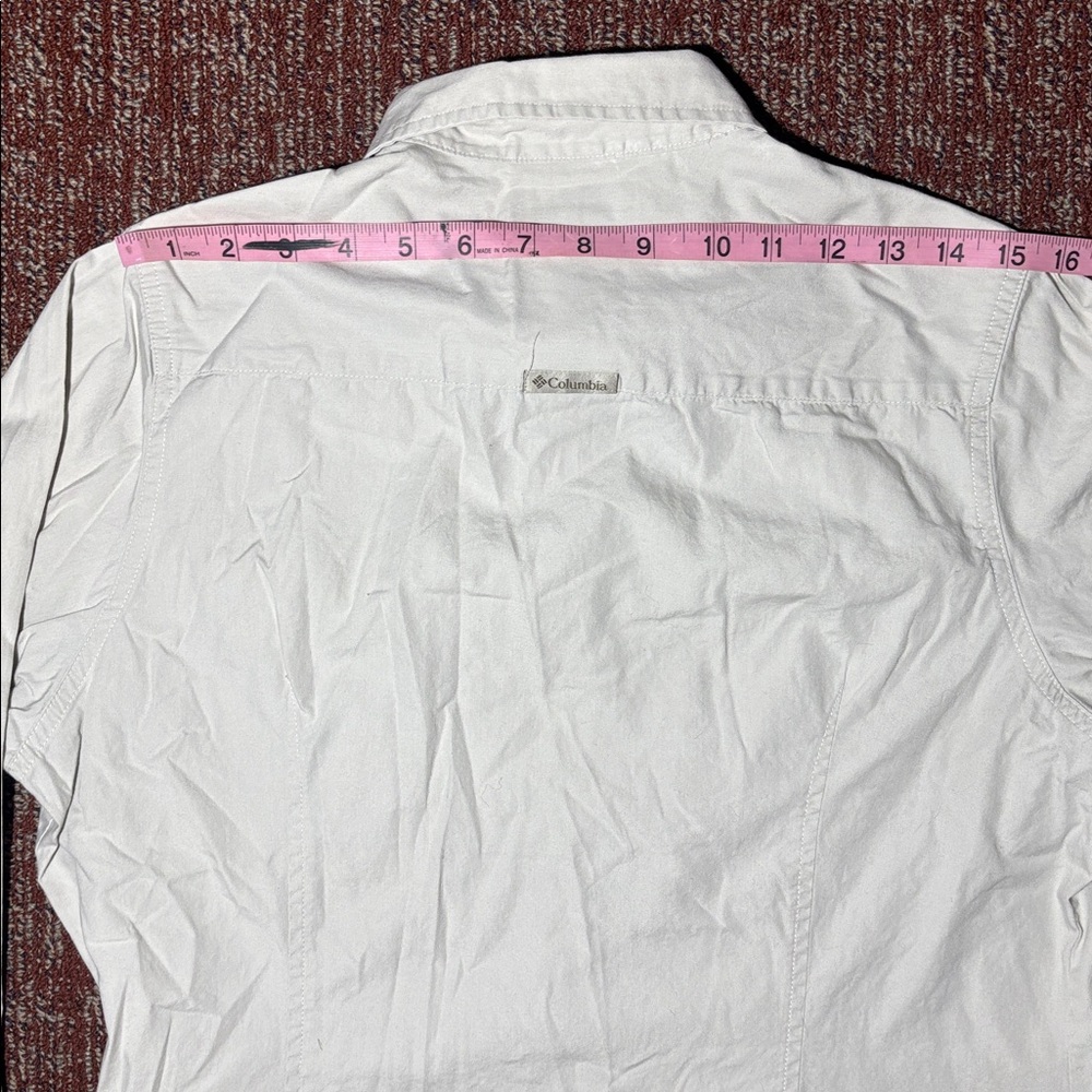 Columbia 100% cotton women’s Large 3/4 sleeve button down hiking outdoor shirt - Picture 6 of 14